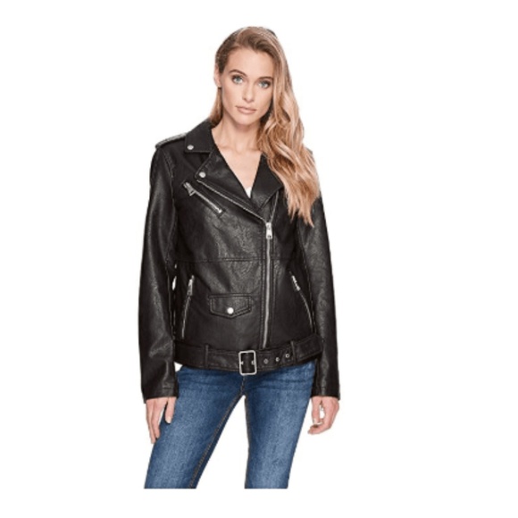 [Levi's] Belted Faux-Leather Moto Oversized Jacket SMALL - Picture 3 of 6